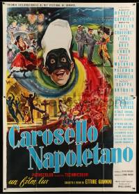 3r733 NEAPOLITAN CAROUSEL Italian 2p '54 great Carlantonio Longi montage art of lively party!