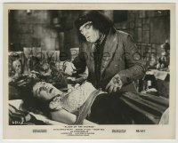 3s097 BLOOD OF THE VAMPIRE 8x10.25 still '58 deformed man leaning over scared girl on table!
