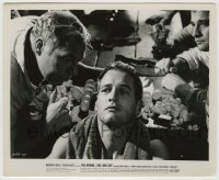 3s162 COOL HAND LUKE 8.25x10 still '67 George Kennedy gives Paul Newman advice about eating eggs!