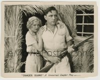 3s177 DANGER ISLAND 8x10.25 still '31 Kenneth Harlan with rifle protecting Lucille Browne, serial!