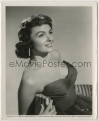 3s212 DONNA REED 8x10 still '55 sexy smiling portrait in low-cut dress & sparkling jewelry!