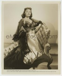 3s213 DONNA REED 8x10 still '56 full-length portrait kneeling on chair in sexy nightgown!