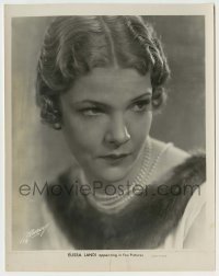 3s237 ELISSA LANDI 8x10.25 still '30s head & shoulders portrait wearing pearls & fur by Powolny!