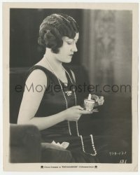 3s254 FINE MANNERS 8.25x10.25 still '26 Gloria Swanson with long pearls puts sugar in her tea!