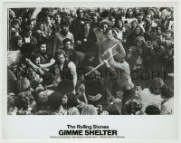 3s295 GIMME SHELTER 8x10.25 still '71 Rolling Stones, Hell's Angels security stomping man to death!