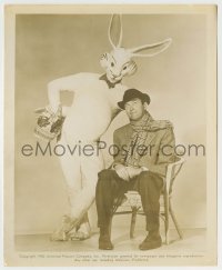 3s347 HARVEY candid 8.25x10 still '50 James Stewart in chair by man wearing Easter Bunny costume!