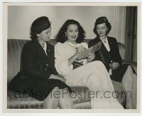 3s357 HEDY LAMARR deluxe 8x10 still '40s she's signing autographs for two airline hostesses!