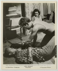 3s373 HUD 8.25x10 still '63 Paul Newman pinning DeWilde after he stops attack on Patricia Neal!
