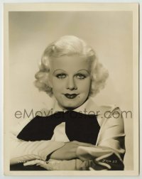 3s406 JEAN HARLOW 8x10.25 still '33 waist-high seated portrait with pensive look from Bombshell
