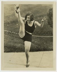 3s412 JOAN CRAWFORD 8x10.25 still '20s in swimsuit showing how she can kick her foot over her head!