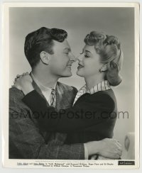 3s436 LADY BODYGUARD 8.25x10 still '43 romantic c/u of pretty Anne Shirley hugging Eddie Albert!