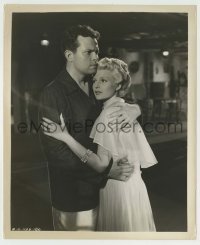 3s439 LADY FROM SHANGHAI 8.25x10 still '47 worried Orson Welles embraces blonde Rita Hayworth!