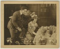 3s570 PAIR OF CUPIDS 8x10 LC '18 Francis X. Bushman & Beverly Bayne watch their baby, lost film!