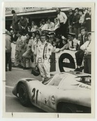 3s450 LE MANS 8.25x10.25 still '71 great image of Steve McQueen standing by his Porsche race car!