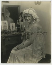 3s467 LOUISE LOVELY deluxe 7.75x9.75 still '20s smiling portrait in wedding gown at vanity!