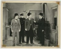 3s569 PACK UP YOUR TROUBLES 8.25x10 still '33 cop & detective question Stan Laurel & Oliver Hardy!