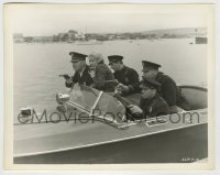 3s586 PHANTOM OF THE AIR 8x10.25 still '33 Gloria Shea in speed boat with four cops with guns!