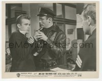 3s616 REBEL WITHOUT A CAUSE 8x10 still '55 drunk James Dean with cop after being arrested!