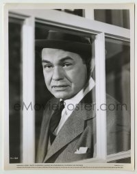 3s715 STRANGER 8x10.25 still '46 c/u of Edward G. Robinson at window, directed by Orson Welles!