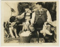 3s734 SWISS MISS 8x10 still '38 Stan Laurel & Oliver Hardy plucking chickens by St. Bernard dog!