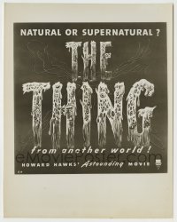 3s757 THING 8x10 key book still '51 great artwork from A style teaser six-sheet, Howard Hawks!