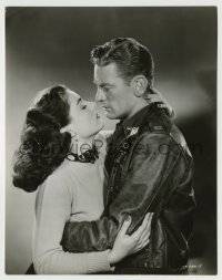 3s752 THING 7.5x9.5 still '51 c/u of sexy Margaret Sheridan & Kenneth Tobey in passionate embrace!