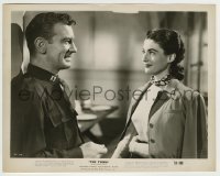 3s758 THING 8x10.25 still '51 c/u of sexy Margaret Sheridan & Kenneth Tobey smiling at each other!