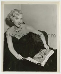 3s858 ZSA ZSA GABOR 8x9.75 still '52 the Hungarian star in elegant gown & reading, Lovely to Look At