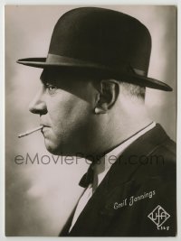 3s242 EMIL JANNINGS deluxe German 6.5 x 8.75 still '32 great smoking profile portrait in bowler!
