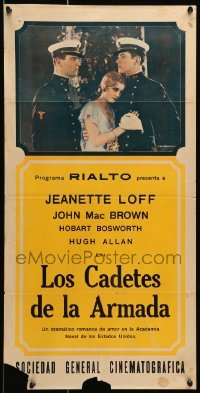 3t673 ANNAPOLIS Argentinean 14x28 '28 Johnny Mack Brown, Jeanette Loff, Bakewell, different, rare