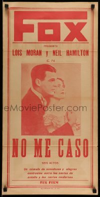 3t704 DON'T MARRY Argentinean 14x28 '28 completely different image of Moran, Hamilton, rare!