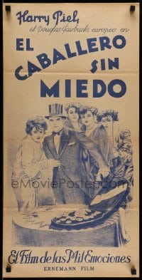 3t710 EL CABALLERO SIN MIEDO Argentinean 14x28 '20s completely different art of Harry Piel, rare!