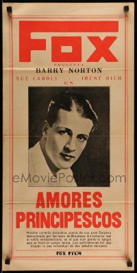3t712 EXALTED FLAPPER Argentinean 14x28 '30s cool different close-up of Barry Norton, rare!