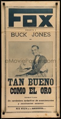 3t720 GOOD AS GOLD Argentinean 14x28 '27 western cowboy Buck Jones, completely different, rare!