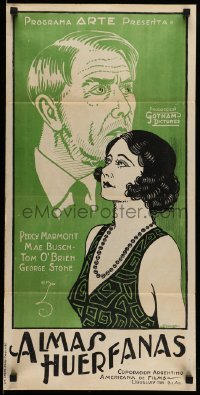 3t779 SAN FRANCISCO NIGHTS Argentinean 14x28 '28 completely different art of Mae Busch, rare!