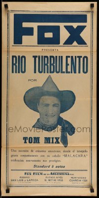 3t796 TUMBLING RIVER Argentinean 14x28 '27 completely different image of Tom Mix, rare!