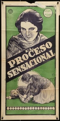 3t799 UNKNOWN ARGENTINEAN POSTER Argentinean 14x28 '20s El Proceso Sensacional, different, rare!