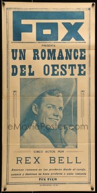 3t809 WILD WEST ROMANCE Argentinean 14x28 '28 completely different of cowboy Rex Bell, rare!