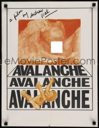 3t043 AVALANCHE Aust special poster '74 incredible artwork of woman giving birth & falling baby!