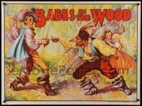 3t148 BABES IN THE WOOD stage play British quad '30s artwork of kids watching men duelling!