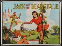 3t155 JACK & THE BEANSTALK stage play British quad '30s artwork of female Jack & giant!