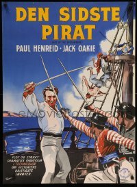 3t411 LAST OF THE BUCCANEERS Danish 1951 Paul Henreid as pirate Jean Lafitte, Jack Oakie