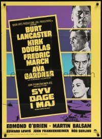 3t431 SEVEN DAYS IN MAY Danish '64 Burt Lancaster, Kirk Douglas, Fredric March & Ava Gardner!