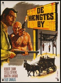 3t447 TOWN CALLED HELL Danish '71 artwork of Robert Shaw & Telly Savalas!