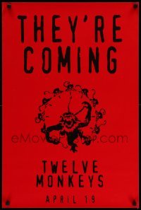 3t166 12 MONKEYS teaser English double crown '96 Terry Gilliam sci-fi, they're coming!