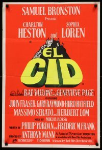 3t167 EL CID English double crown '61 directed by Anthony Mann, Charlton Heston, Sophia Loren!