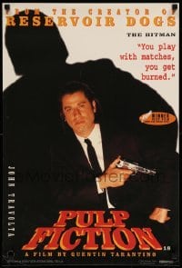 3t171 PULP FICTION English double crown '94 Travolta with gun, play with matches you get burned!