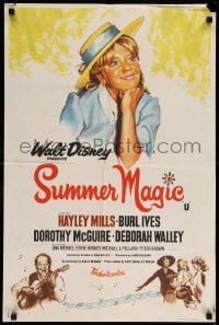 3t173 SUMMER MAGIC English double crown '63 Hayley Mills, Burl Ives, Dorothy McGuire, Walley!