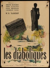 3t564 DIABOLIQUE French 23x32 R50s Henri-Georges Clouzot's Les Diaboliques, Raymond Gid art!
