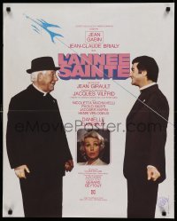 3t567 HOLY YEAR French 24x30 '76 wacky image of priests Jean Gabin & Jean Claude Brialy!